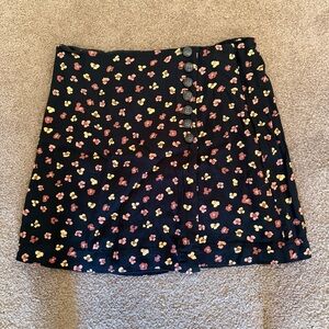 Madewell Floral Mini Skirt Women’s Size 6 Button Front Side Zip Viscose
